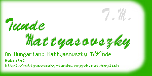 tunde mattyasovszky business card